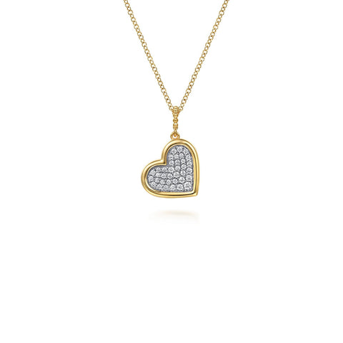 Gabriel & Co. Bujukan and Diamond Pave Heart Pendant Necklace-Gabriel & Co. Bujukan and Diamond Pave Heart Pendant Necklace - NK7992M45JJ