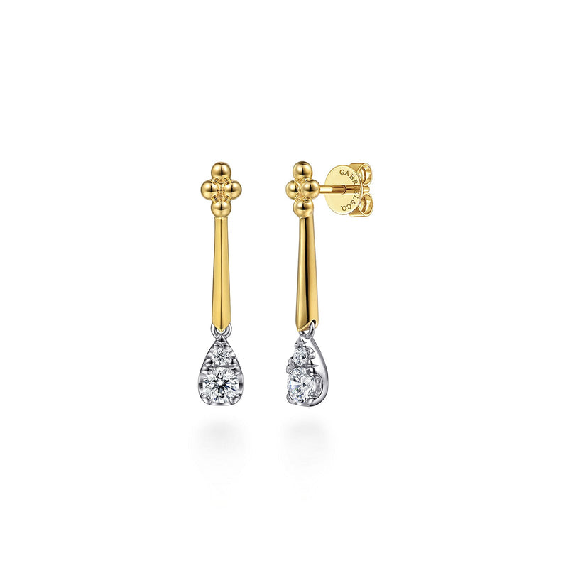 Gabriel & Co. Bujukan and Diamond Teardrop Stud Drop Earrings-Gabriel & Co. Bujukan and Diamond Teardrop Stud Drop Earrings - EG15503M45JJ
