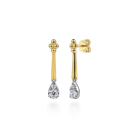 Gabriel & Co. Bujukan and Diamond Teardrop Stud Drop Earrings-Gabriel & Co. Bujukan and Diamond Teardrop Stud Drop Earrings - EG15503M45JJ