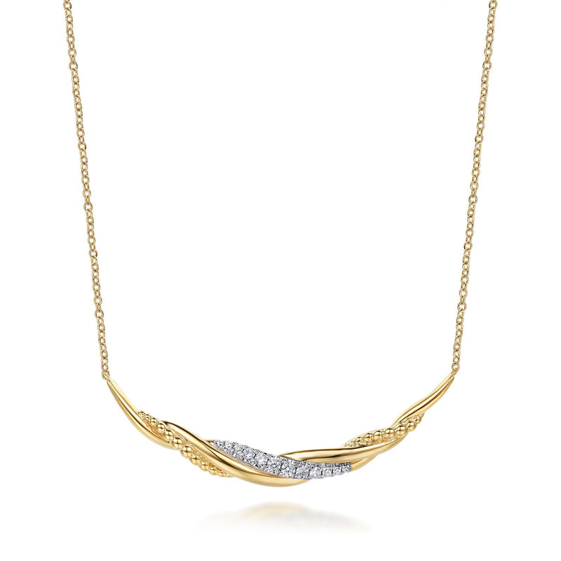 Gabriel & Co. Bujukan and Diamond Twisted Bar Necklace-Gabriel & Co. Bujukan and Diamond Twisted Bar Necklace - NK8002Y45JJ