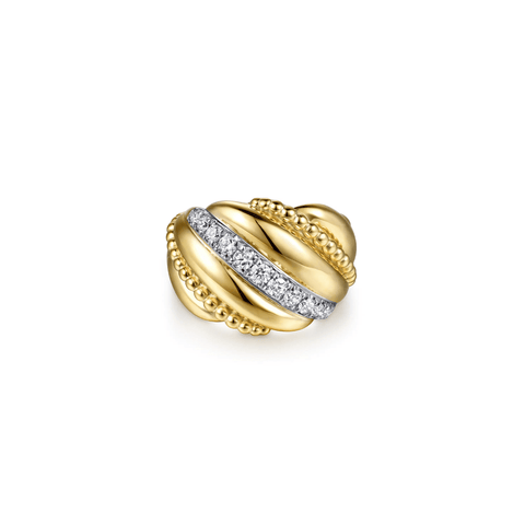 Gabriel & Co. Bujukan and Diamond Twisted Wide Band Ring-Gabriel & Co. Bujukan and Diamond Twisted Wide Band Ring - LR52926Y45JJ
