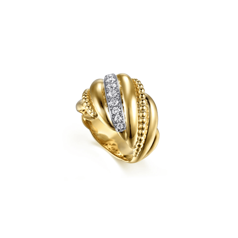Gabriel & Co. Bujukan and Diamond Twisted Wide Band Ring-Gabriel & Co. Bujukan and Diamond Twisted Wide Band Ring - LR52926Y45JJ