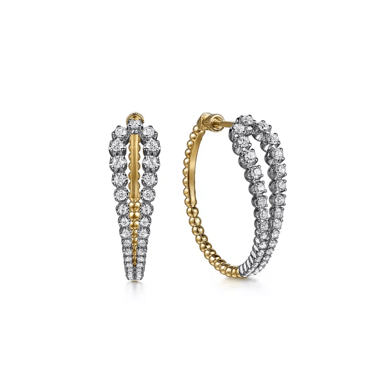 Gabriel & Co. Bujukan and Graduating Diamond Classic Hoop Earrings-Gabriel & Co. Bujukan and Graduating Diamond Classic Hoop Earrings - EG15313M45JJ