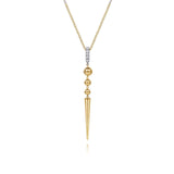 Gabriel & Co. Bujukan Bullet and Diamond Drop Necklace-Gabriel & Co. Bujukan Bullet and Diamond Drop Necklace - NK8085M45JJ