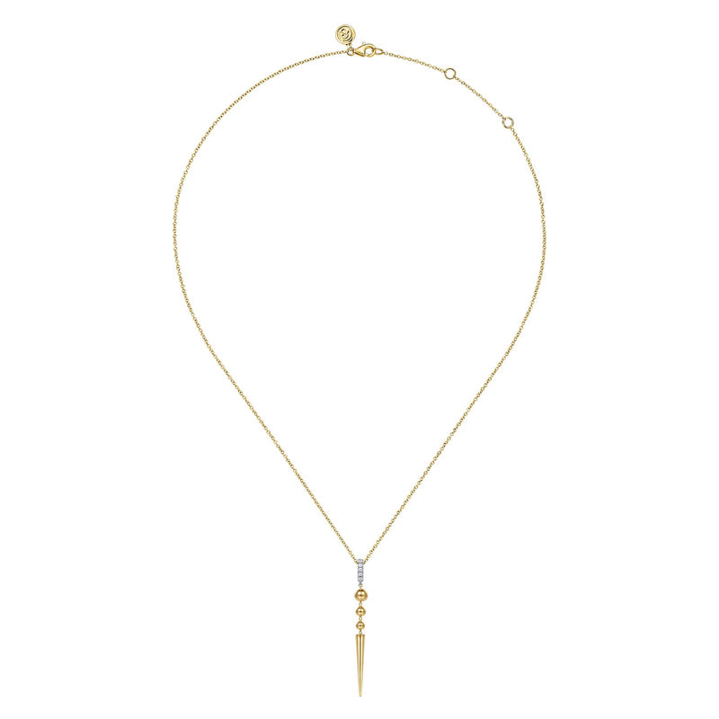 Gabriel & Co. Bujukan Bullet and Diamond Drop Necklace-Gabriel & Co. Bujukan Bullet and Diamond Drop Necklace - NK8085M45JJ