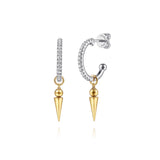 Gabriel & Co. Bujukan Bullet and Diamond Huggie Drop Earrings-Gabriel & Co. Bujukan Bullet and Diamond Huggie Drop Earrings - EG15582M45JJ