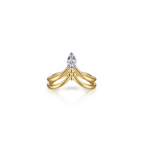 Gabriel & Co. Bujukan Clover Diamond Chevron Ring-Gabriel & Co. Bujukan Clover Diamond Chevron Ring LR52927M45JJ