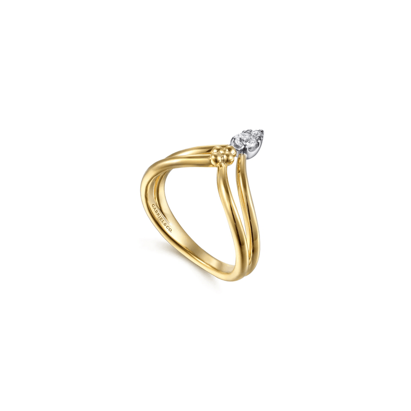 Gabriel & Co. Bujukan Clover Diamond Chevron Ring-Gabriel & Co. Bujukan Clover Diamond Chevron Ring LR52927M45JJ