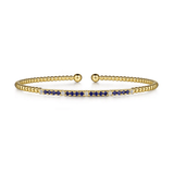 Gabriel & Co. Bujukan Diamond and Blue Sapphire Split Bangle-Gabriel & Co. Bujukan Diamond and Blue Sapphire Split Bangle - BG4702 - 62Y45SA
