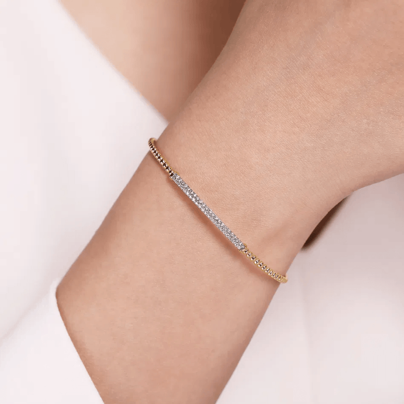 Gabriel & Co. Bujukan Diamond Bar Split Bangle with Lock-Gabriel & Co. Bujukan Diamond Bar Split Bangle BG4262-62Y45JJ