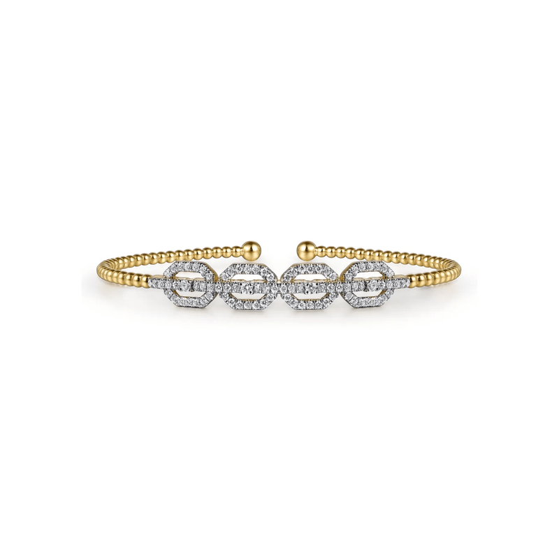 Gabriel & Co. Bujukan Diamond Linked Bangle with Lock-Gabriel & Co. Bujukan Diamond Linked Bangle BG4229-62Y45JJ