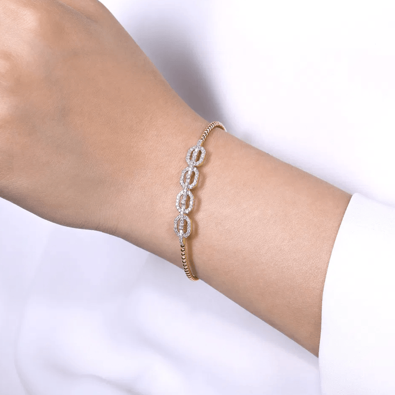 Gabriel & Co. Bujukan Diamond Linked Bangle with Lock-Gabriel & Co. Bujukan Diamond Linked Bangle BG4229-62Y45JJ