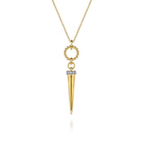 Gabriel & Co. Bujukan Link and Diamond Bullet Drop Necklace-Gabriel & Co. Bujukan Link and Diamond Bullet Drop Necklace - NK8086Y45JJ