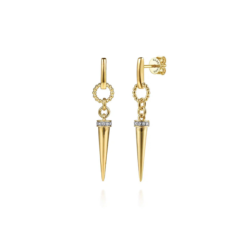 Gabriel & Co. Bujukan Link and Diamond Bullet Stud Drop Earrings-Gabriel & Co. Bujukan Link and Diamond Bullet Stud Drop Earrings - EG15591Y45JJ