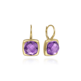 Gabriel & Co. Cushion Cut Amethyst Earrings With Flower Pattern J-Back-Gabriel & Co. Cushion Cut Amethyst Earrings With Flower Pattern J - Back - EG14987Y4JAM