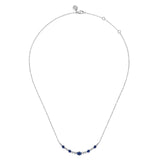 Gabriel & Co. Diamond and Blue Sapphire Bar Necklace-Gabriel & Co. Diamond and Blue Sapphire Bar Necklace - NK7868W45SA