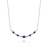 Gabriel & Co. Diamond and Blue Sapphire Bar Necklace-Gabriel & Co. Diamond and Blue Sapphire Bar Necklace - NK7868W45SA