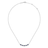 Gabriel & Co. Diamond and Blue Sapphire Necklace-Gabriel & Co. Diamond and Blue Sapphire Necklace - NK6628W45SA