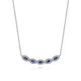 Gabriel & Co. Diamond and Blue Sapphire Necklace-Gabriel & Co. Diamond and Blue Sapphire Necklace - NK6628W45SA