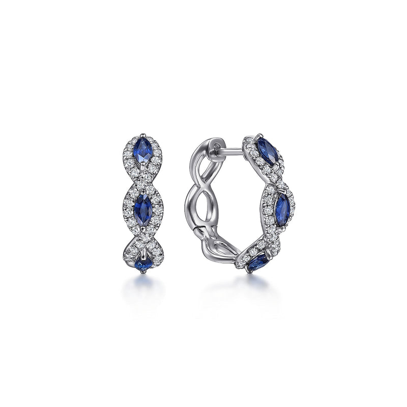 Gabriel & Co. Diamond and Sapphire Earrings-Gabriel & Co. Diamond and Sapphire Earrings - EG14264W45SA
