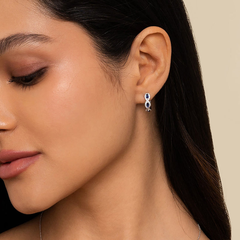 Gabriel & Co. Diamond and Sapphire Earrings-Gabriel & Co. Diamond and Sapphire Earrings - EG14264W45SA