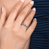 Gabriel & Co. Diamond and Sapphire Twisted Ring-Gabriel & Co. Diamond and Sapphire Twisted Ring LR52021W45SA