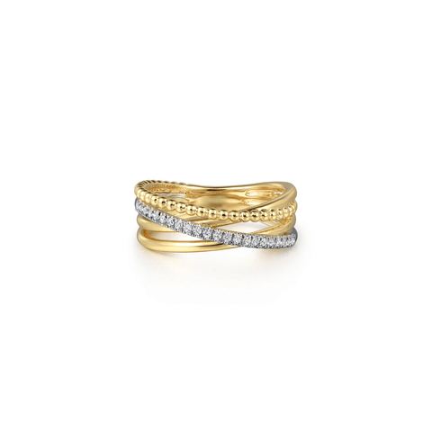 Gabriel & Co. Diamond Criss Cross Bujukan Ladies Ring-Gabriel & Co. Diamond Criss Cross Bujukan Ladies Ring - LR52551M45JJ