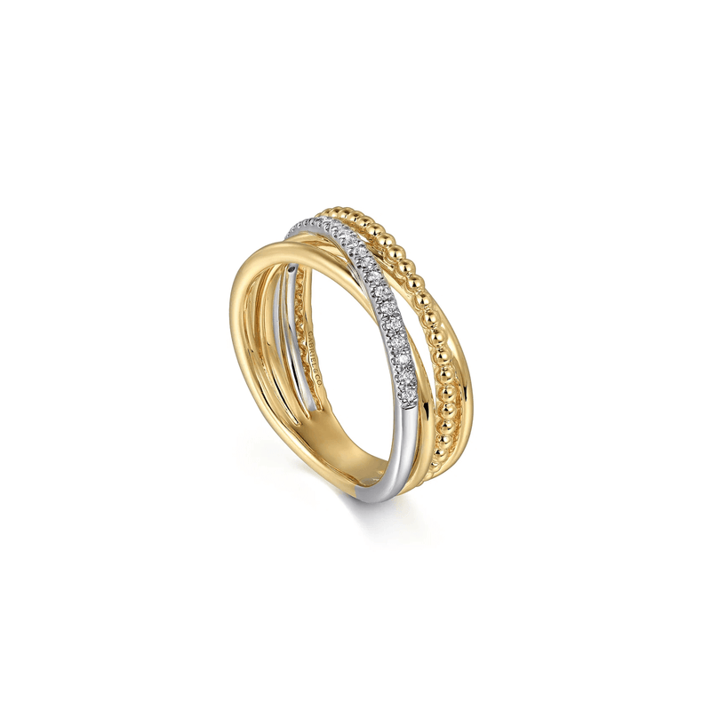 Gabriel & Co. Diamond Criss Cross Bujukan Ladies Ring-Gabriel & Co. Diamond Criss Cross Bujukan Ladies Ring - LR52551M45JJ