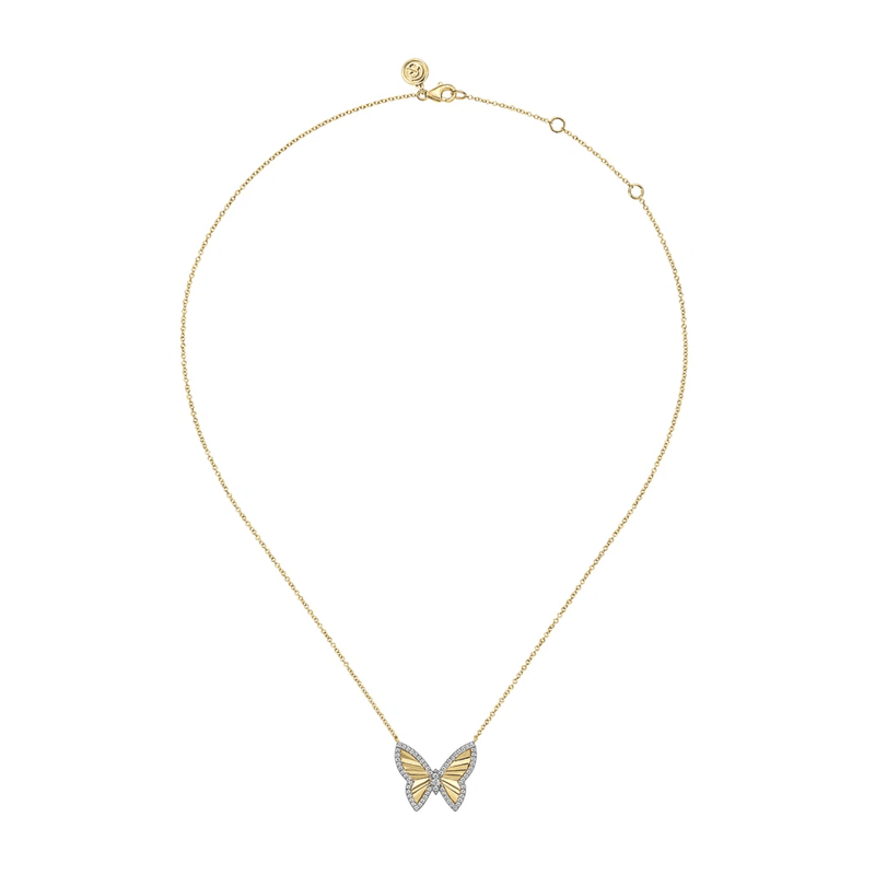 Gabriel & Co. Diamond Cut Butterfly Necklace-Gabriel & Co. Diamond Cut Butterfly Necklace - NK7557M45JJ