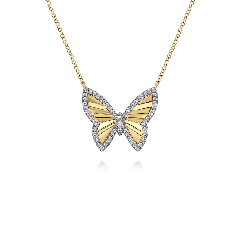 Gabriel & Co. Diamond Cut Butterfly Necklace-Gabriel & Co. Diamond Cut Butterfly Necklace - NK7557M45JJ