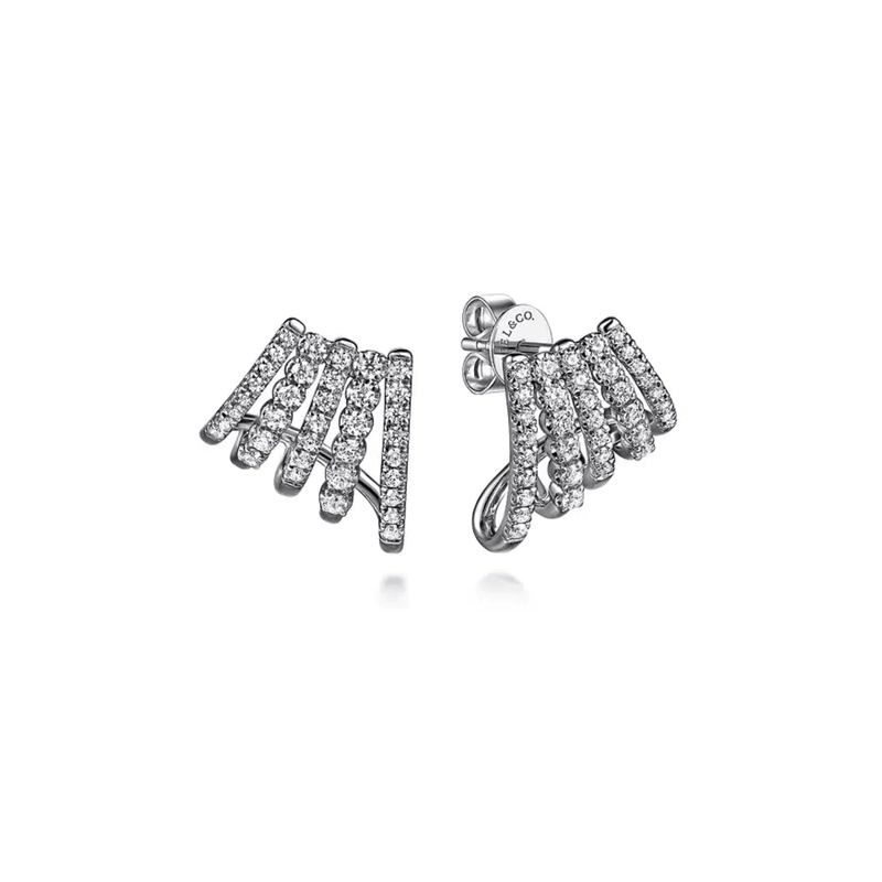Gabriel & Co. Diamond J Hoop Stud Earrings-Gabriel & Co. Diamond J Hoop Stud Earrings - EG15280W45JJ
