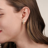 Gabriel & Co. Diamond J Hoop Stud Earrings With Diamond Cut Texture-Gabriel & Co. Diamond J Hoop Stud Earrings With Diamond Cut Texture - EG15342M45JJ