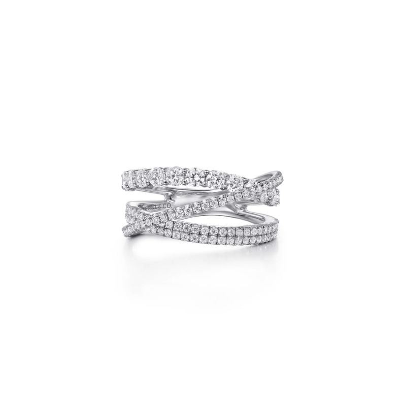 Gabriel & Co. Diamond Layered Criss Cross Ring-Gabriel & Co. Diamond Layered Criss Cross Ring LR51499W45JJ