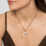 Gabriel & Co. Diamond Sapphire Evil Eye Medallion Pendant-Gabriel & Co. Diamond Sapphire Evil Eye Medallion Pendant PT6599Y45SA