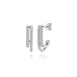 Gabriel & Co. Diamond Stacked J Hoop Earrings-Gabriel & Co. Diamond Stacked J Hoop Earrings - EG15553W45JJ