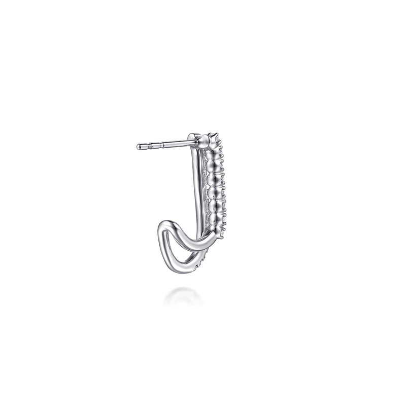 Gabriel & Co. Diamond Stacked J Hoop Earrings-Gabriel & Co. Diamond Stacked J Hoop Earrings - EG15553W45JJ