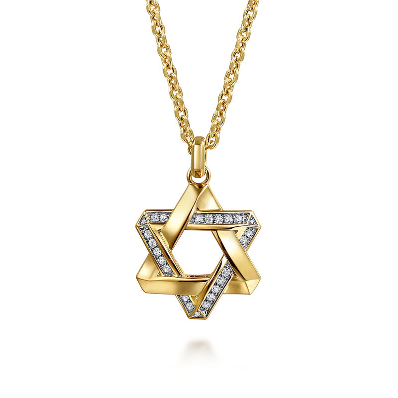 Gabriel & Co. Diamond Star of David Pendant Necklace-Gabriel & Co. Diamond Star of David Pendant Necklace - NKM2173-22Y45JJ