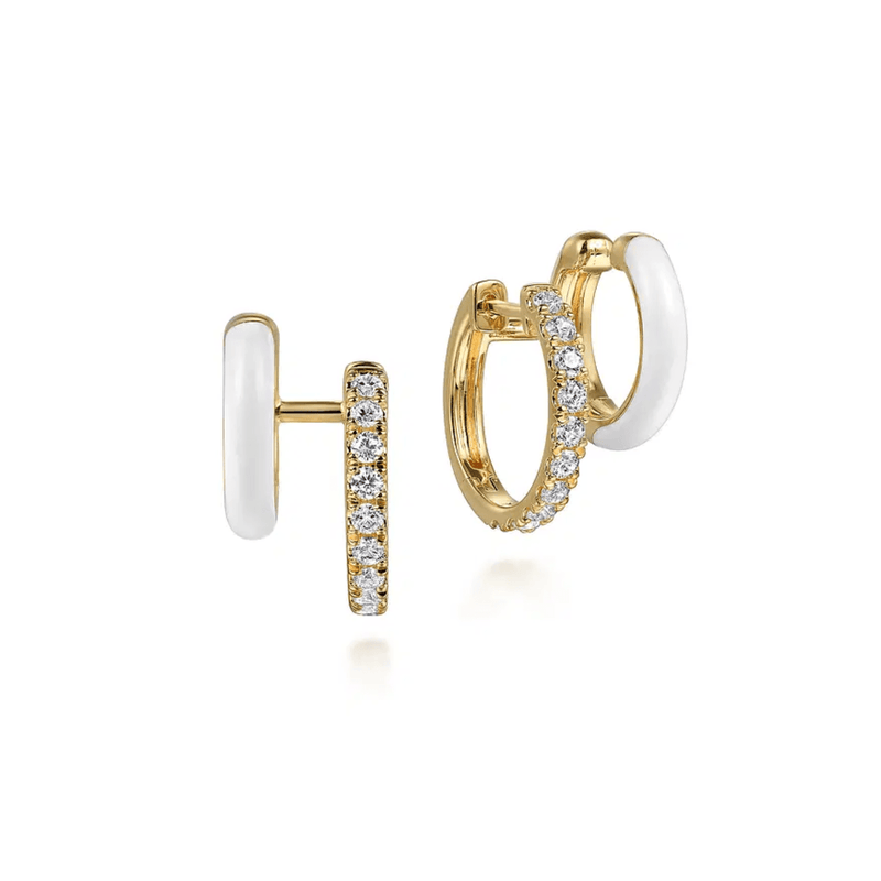Gabriel & Co. Diamond Stuggies Earrings with White Enamel-Gabriel & Co. Diamond Stuggies Earrings with White Enamel - EG15139E9Y45JJ