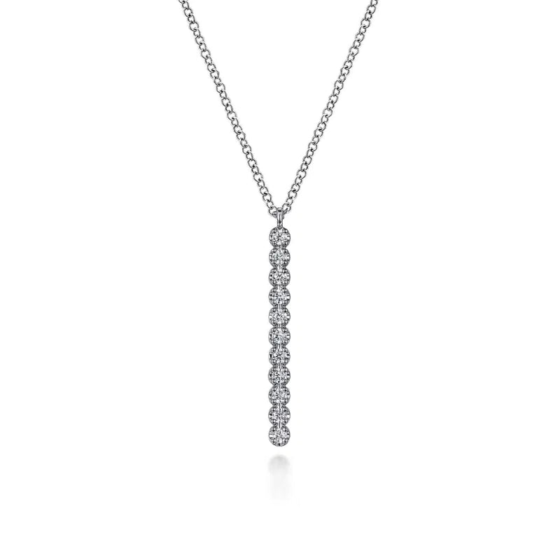 Gabriel & Co. Diamond Vertical Bar Y Pendant Necklace-Gabriel & Co. Diamond Vertical Bar Y Pendant Necklace - NK7593W45JJ