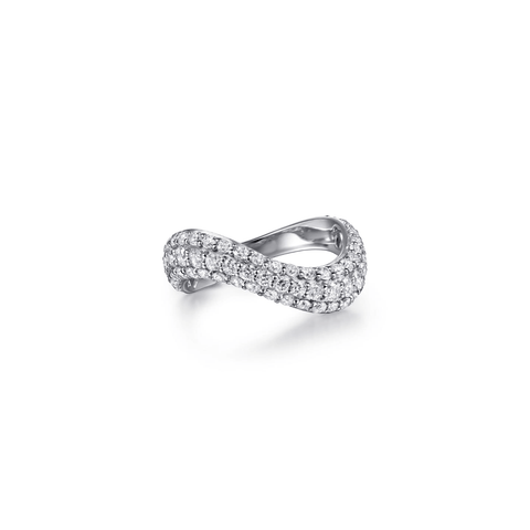 Gabriel & Co. Diamond Wave Stackable Ring-Gabriel & Co. Gold Diamond Wave Stackable Ring LR52948W45JJ