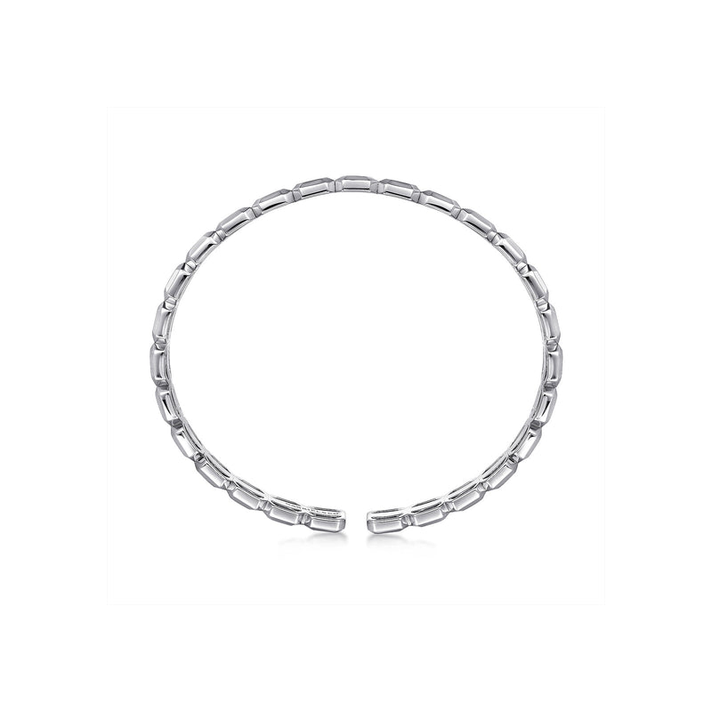 Gabriel & Co. Geometric Open Cuff Bracelet With Black Spinel Stations-Gabriel & Co. Geometric Open Cuff Bracelet With Black Spinel Stations - BGM2056-72SVJBS