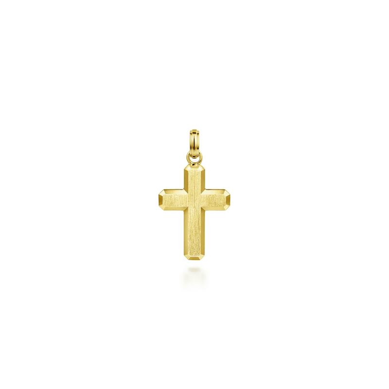 Gabriel & Co. Gold Brushed Finish Cross Pendant-Gabriel & Co. Gold Brushed Finish Cross Pendant PCM6542Y4JJJ