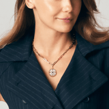 Gabriel & Co. Gold Diamond Blue Sapphire Compass Medallion Pendant-Gabriel & Co. Gold Diamond Blue Sapphire Compass Medallion Pendant PT6598Y45MC