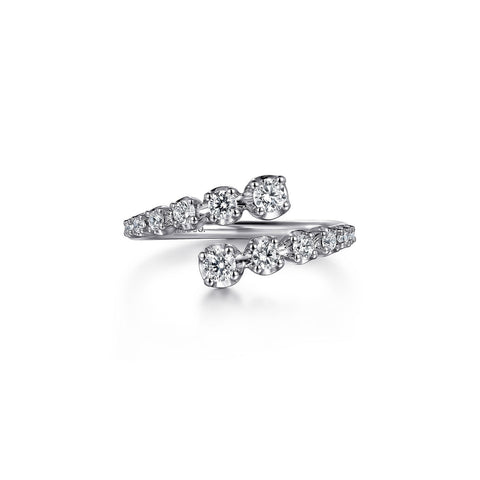 Gabriel & Co. Gold Diamond Bypass Ring-Gabriel & Co. Gold Diamond Bypass Ring - LR52422W45JJ