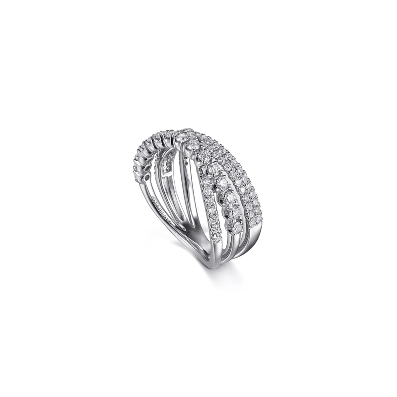 Gabriel & Co. Gold Diamond Criss Cross Ring-Gabriel & Co. Gold Diamond Criss Cross Ring LR52751W45JJ