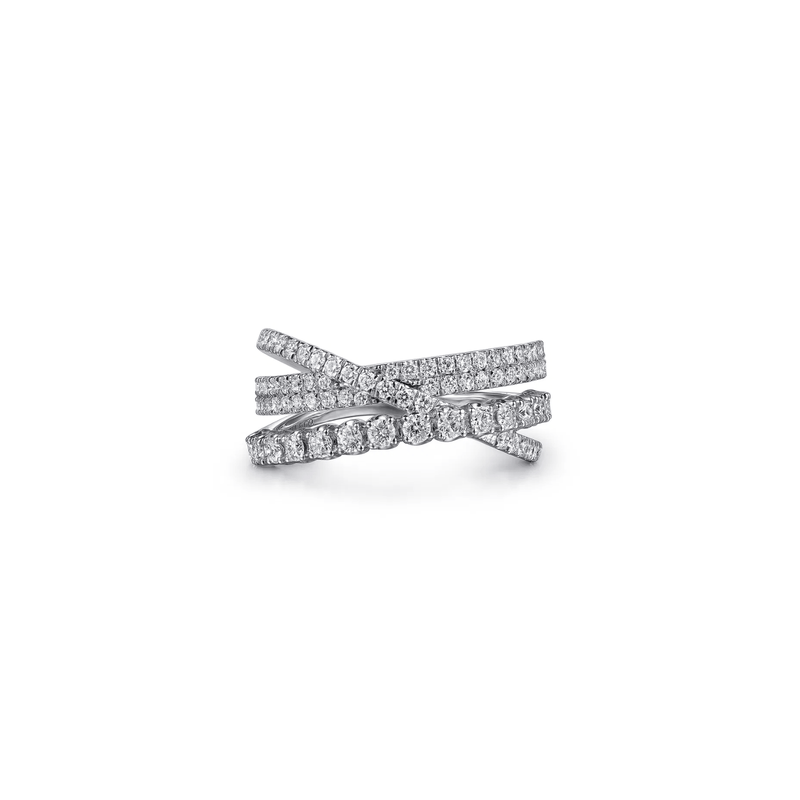 Gabriel & Co. Gold Diamond Criss Cross Ring-Gabriel & Co. Gold Diamond Criss Cross Ring LR52751W45JJ