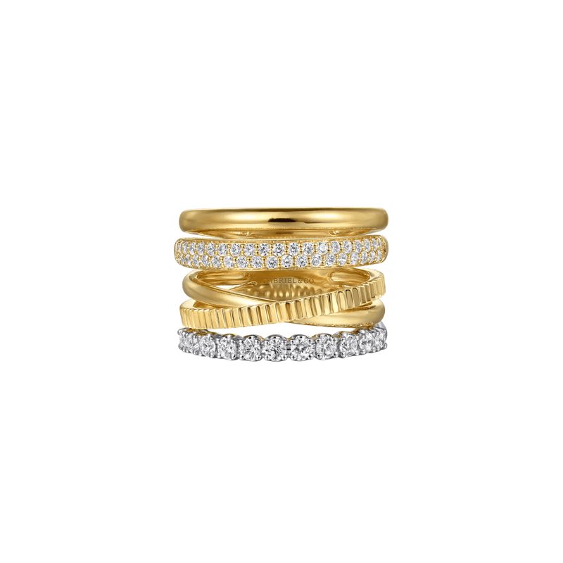 Gabriel & Co. Gold Diamond Easy Stackable Ladies Ring-Gabriel & Co. Gold Diamond Easy Stackable Ladies Ring LR52585M45JJ