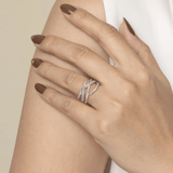 Gabriel & Co. Gold Graduating Diamond Spike Criss Cross Ring-Gabriel & Co. Gold Graduating Diamond Spike Criss Cross Ring LR52810W45JJ