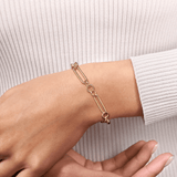 Gabriel & Co. Gold Hollow Tube Link Chain Bracelet-Gabriel & Co. Gold Hollow Tube Link Chain Bracelet TB4933-75Y4JJJ