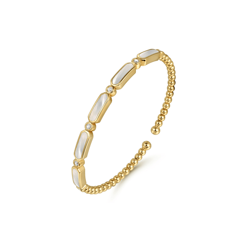 Gabriel & Co. Gold Mother-of-Pearl Diamond Bracelet-Gabriel & Co. Gold Mother-of-Pearl Diamond Bracelet BG4940-55Y45WM